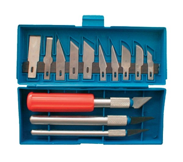 Set 13 lame din otel de inalta calitate cu 3 mânere pentru modelism, retus, sculptura si lucrari de creatie, SETDISECTOR